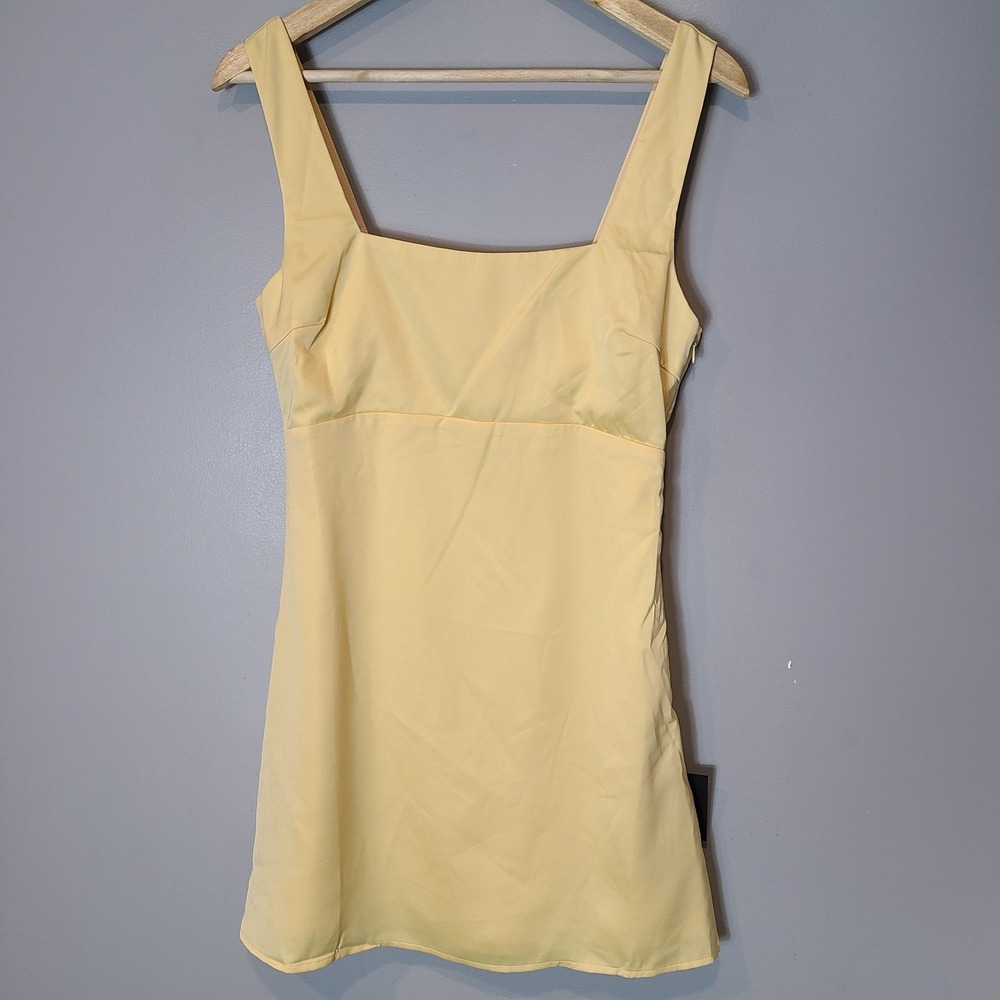 Lulus Butter Yellow Mini Dress Women Size Small Party Cocktail Sleeveless Satin